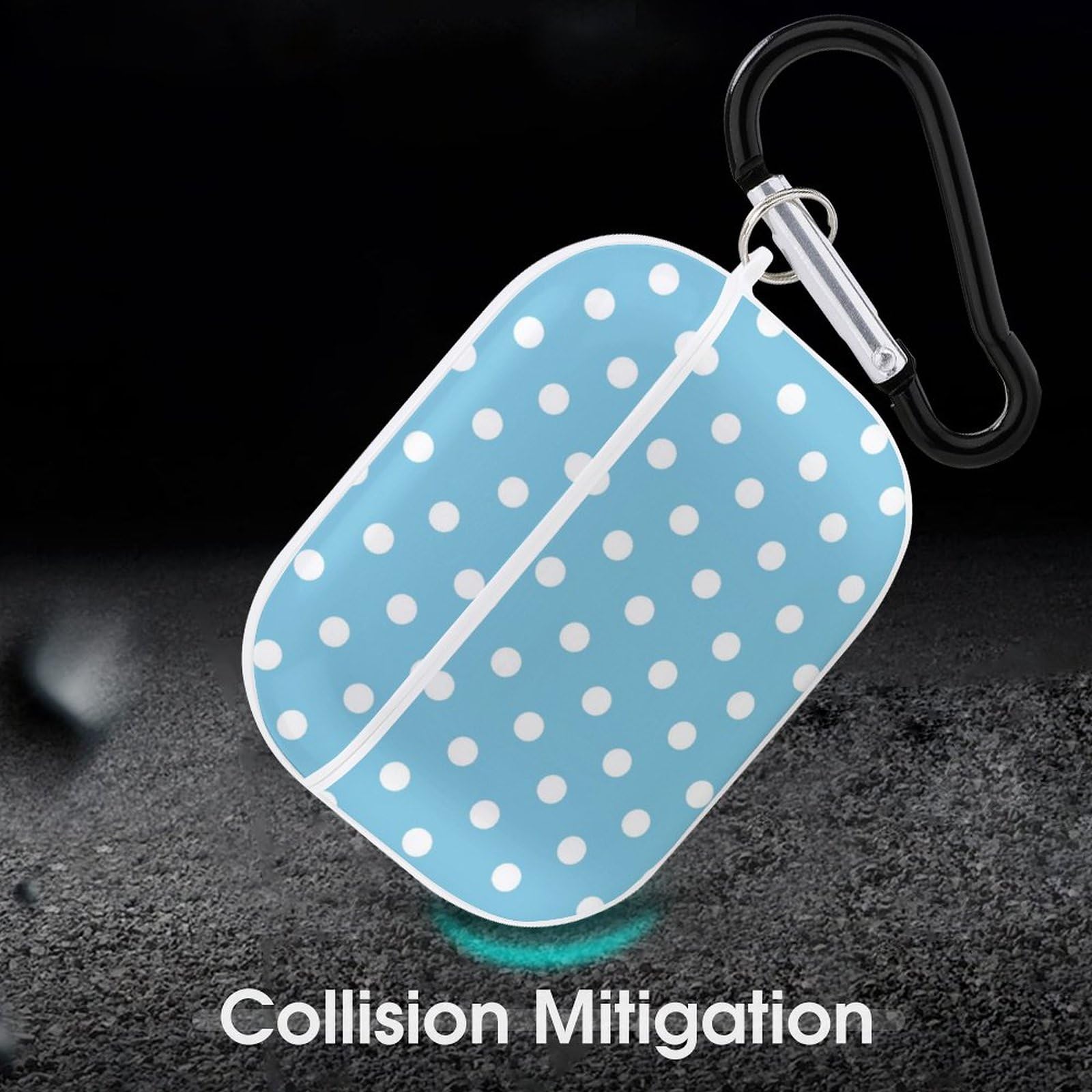 Amazon | AirPods Proケース AirPods Proカバー 水色 ブルー ドット柄